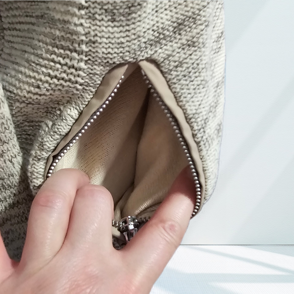 Guess Beige Marbled Zip Up Mock Neck Sweater Men - Picture 9 of 15